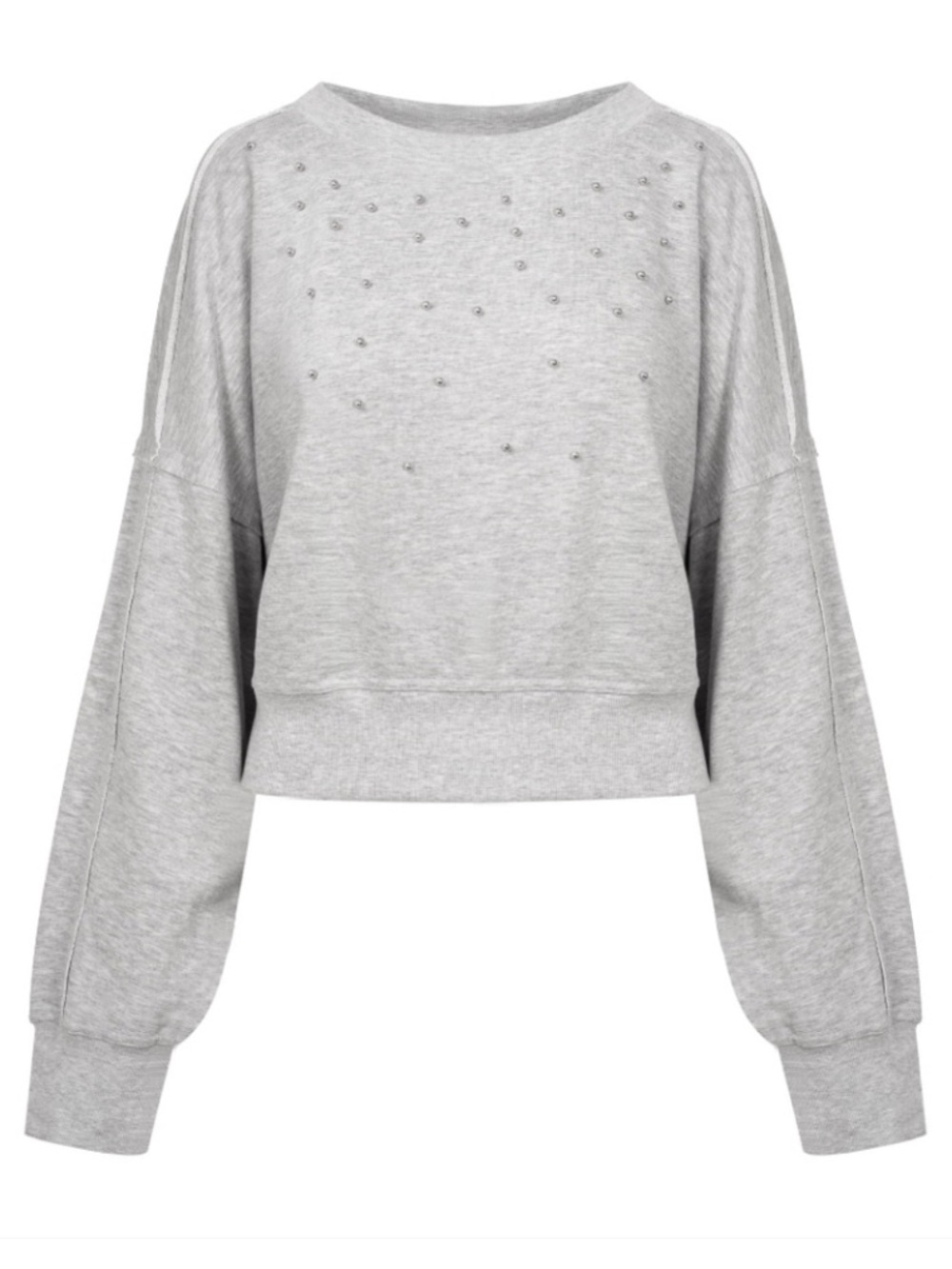 Jessica Simpson Studded Pullover Large Merril Gray w/Silver NWT